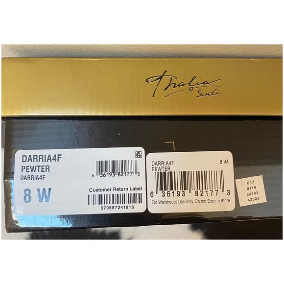 Thalia Sodi Womens DARRIA4F Fabric Open Toe T-Strap Sandals- PEWTER SIZE 8W - Picture 8 of 8